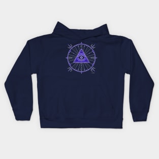 Navy Evil Eye Mandala Kids Hoodie